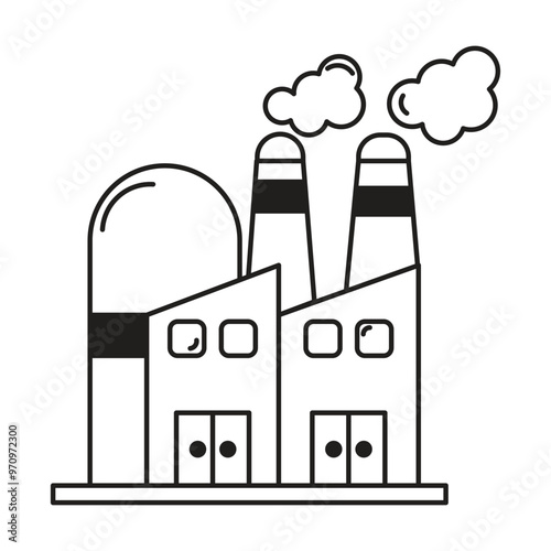 Industrial plant icon vector on white background