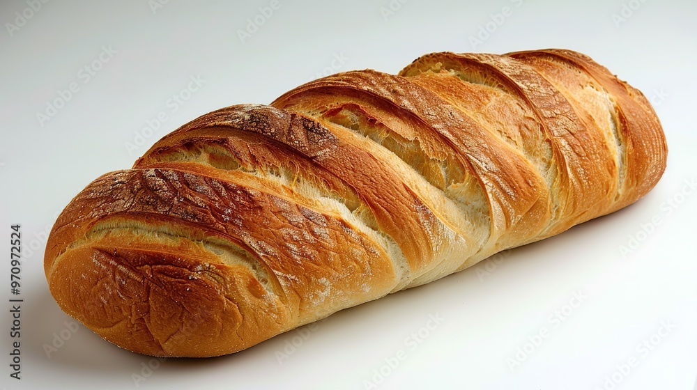An isolated bread is presented on a clean and pure white background. The bread has a golden - brown crust that gives it an inviting look. There might be some visible texture on the surface, perhaps fr An isolated bread is presented on a clean and pure white background. The bread has a golden - brown crust that gives it an inviting look. There might be some visible texture on the surface, perhaps fr
