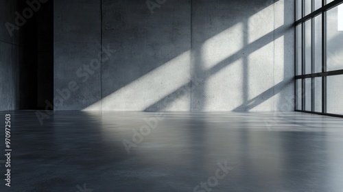 Wallpaper Mural Sunbeams  Illuminating a Modern Concrete Room Torontodigital.ca