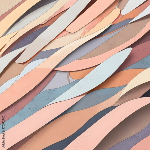 Wallpaper Mural Abstract Pattern of Intertwined Curved Lines in Warm Colors Torontodigital.ca
