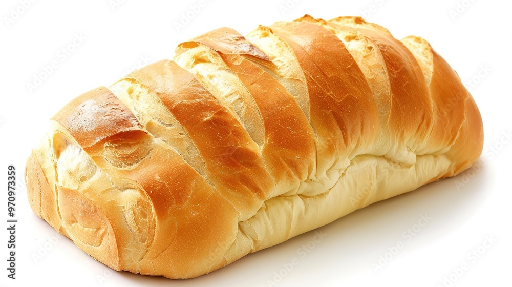 An isolated bread is presented on a clean and pure white background ...