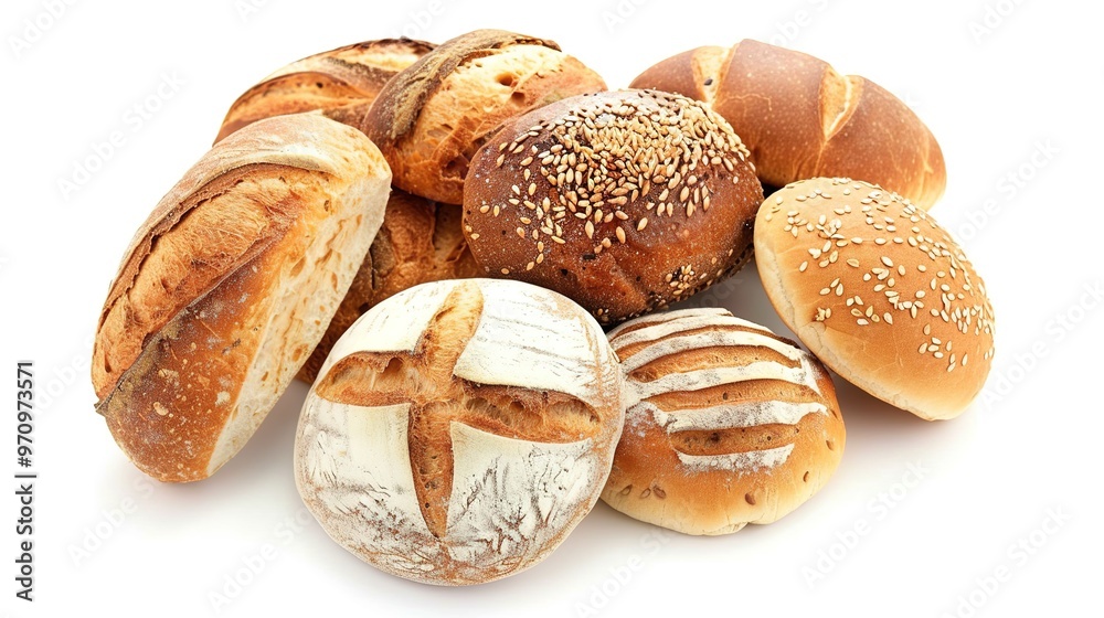 An isolated bread is presented on a clean and pure white background. The bread has a golden - brown crust that gives it an inviting look. There might be some visible texture on the surface, perhaps fr An isolated bread is presented on a clean and pure white background. The bread has a golden - brown crust that gives it an inviting look. There might be some visible texture on the surface, perhaps fr