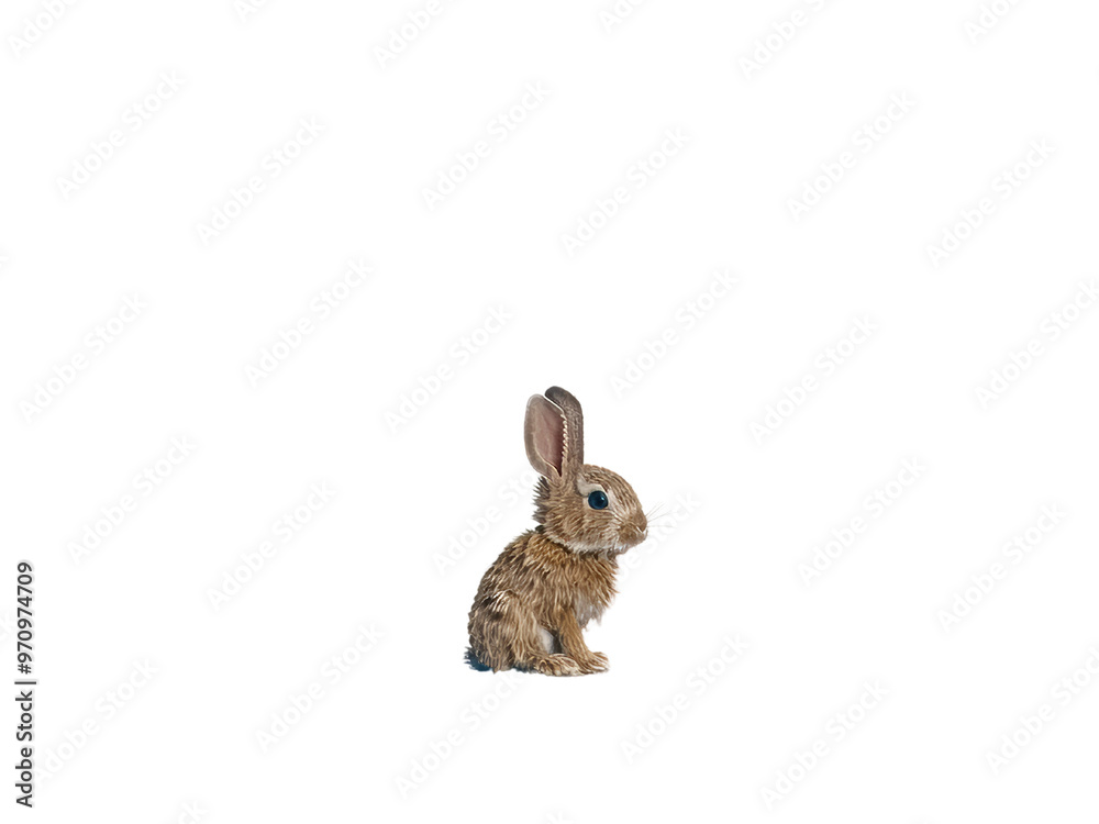 Obraz premium Realistic Bunny image on transparent background. Ai generated.
