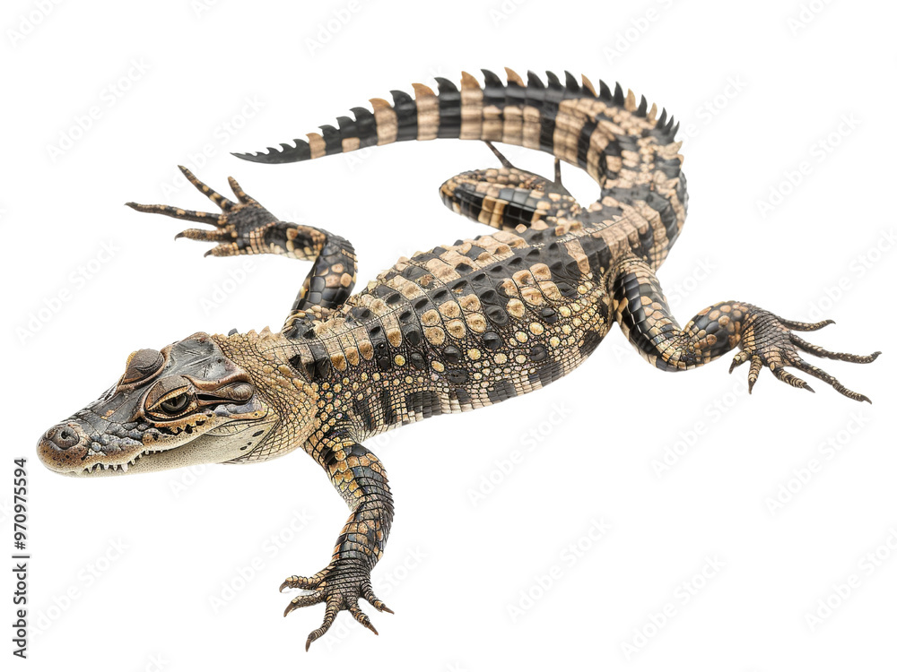 Naklejka premium Realistic Crocodile image on transparent background. Ai generated.
