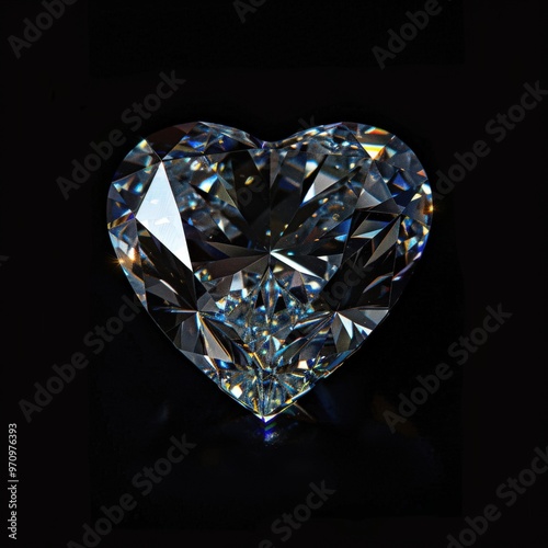 A large diamond shaped gemstone with a heart cut out of it, generative ai image