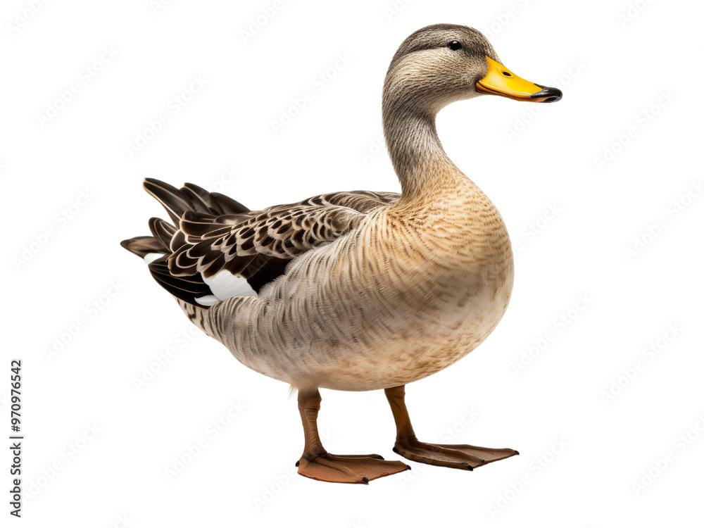 Realistic duck image on transparent background. Ai generated. Realistic duck image on transparent background. Ai generated.