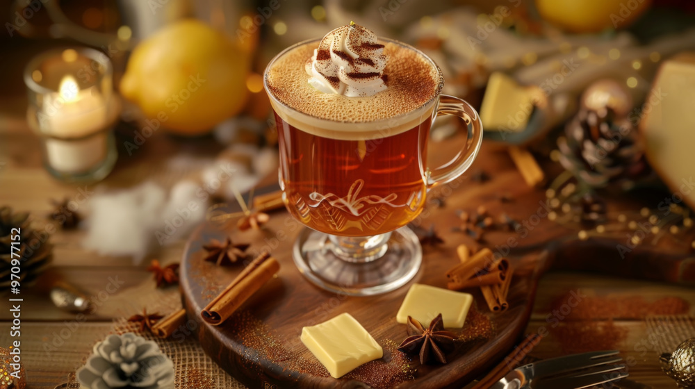 Hot Buttered Rum with Cinnamon and Butter Cubes Hot Buttered Rum with Cinnamon and Butter Cubes