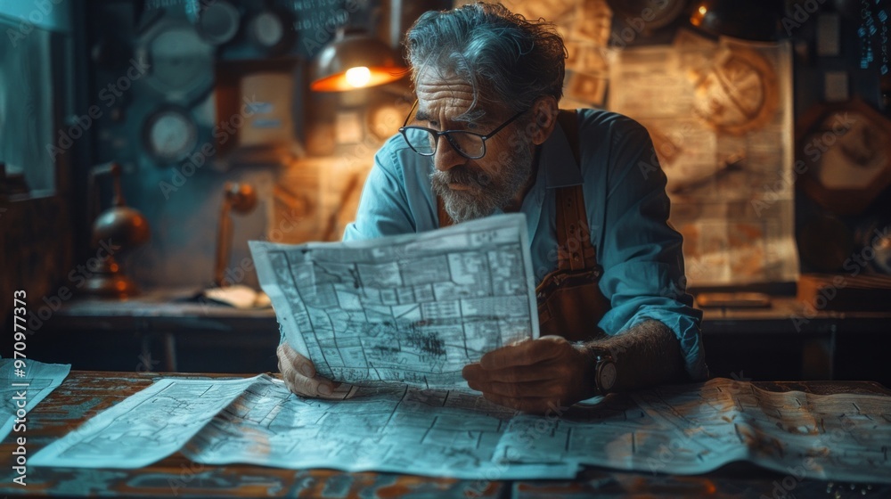 businessman looking at virtual bankruptcy papers, high-tech office with holographic documents, distressed and serious atmosphere, AI Generative businessman looking at virtual bankruptcy papers, high-tech office with holographic documents, distressed and serious atmosphere, AI Generative