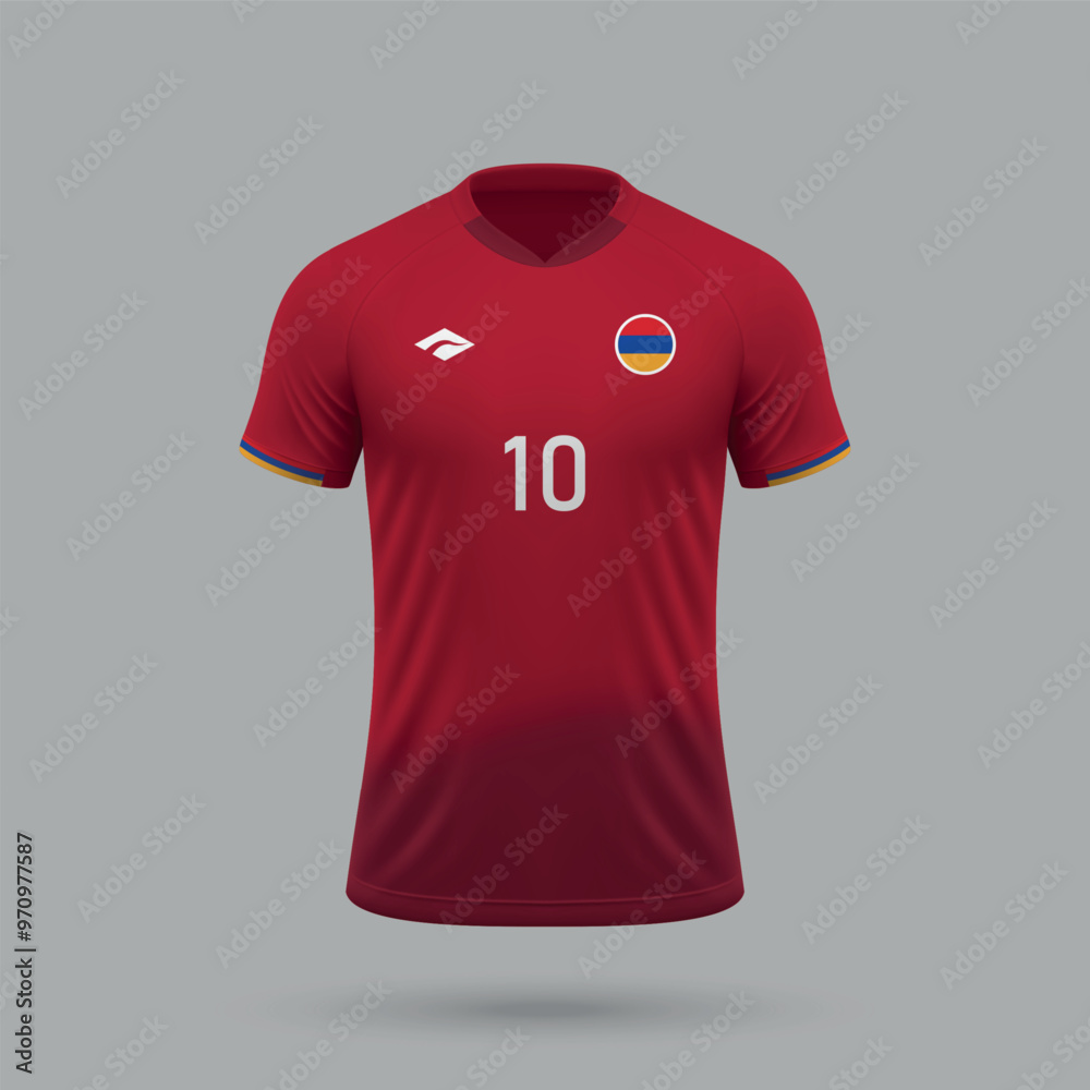 Fototapeta premium 3d realistic soccer jersey Armenia national team 2024