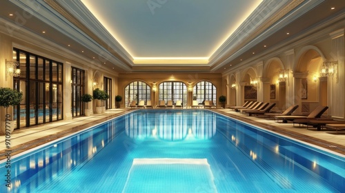 Indoor Swimming Pool in a Luxurious Mansion