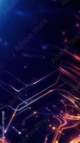 Futuristic glowing lines in a technology background, cyberpunk style