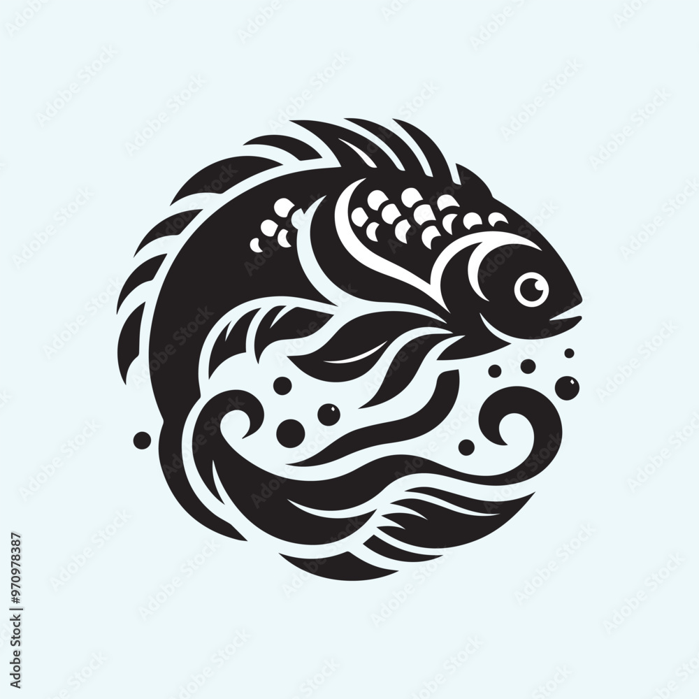 Creative Set Of A Fish Vector Design. Creative Set Of A Fish Vector Design.
