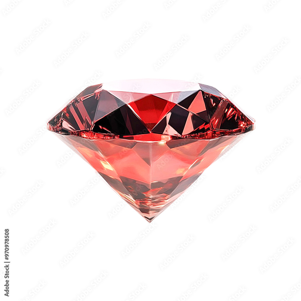 Red diamond isolated on transparent background Red diamond isolated on transparent background