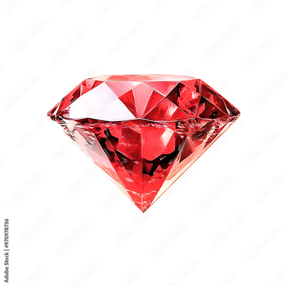Red diamond isolated on transparent background Red diamond isolated on transparent background