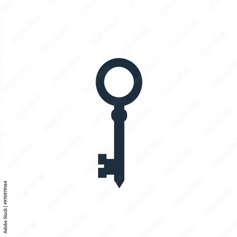 A simple silhouette of a key. A simple silhouette of a key.