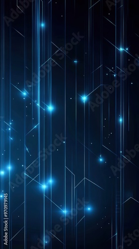 A mesmerizing abstract background featuring glowing blue lines and particles, perfect for technology and digital themes.