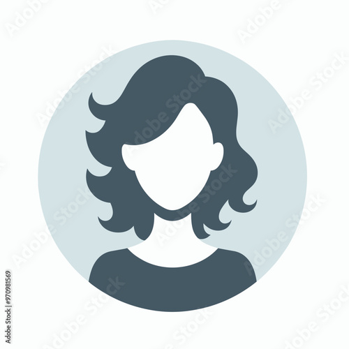 Flat design female avatar icon  professional default profile illustration