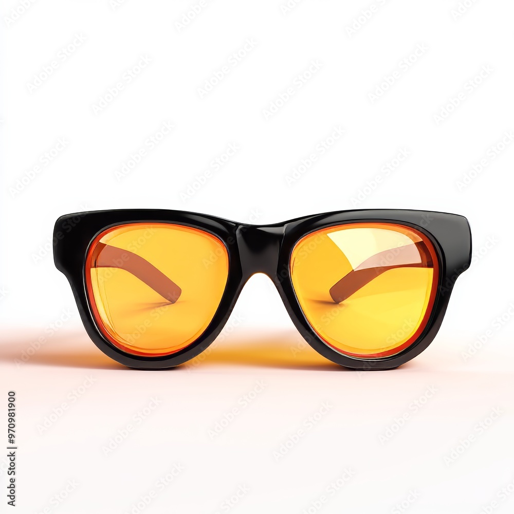 Classic black sunglasses with amber lenses. Classic black sunglasses with amber lenses.