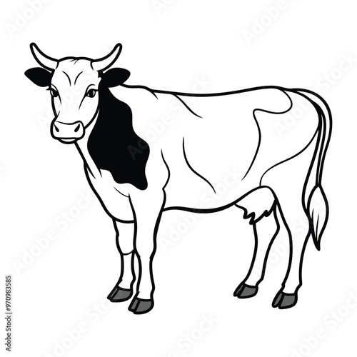 black and white cow