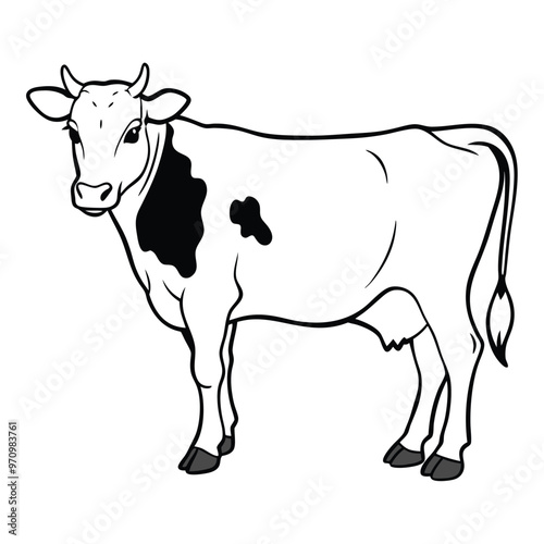 black and white cow