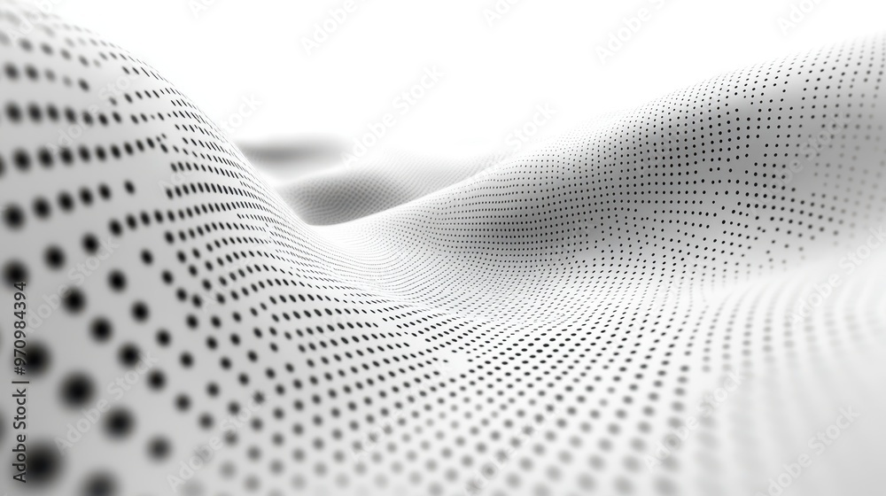 Abstract White Fabric with Black Dots Creating a Wavy Texture and Soft Background Abstract White Fabric with Black Dots Creating a Wavy Texture and Soft Background