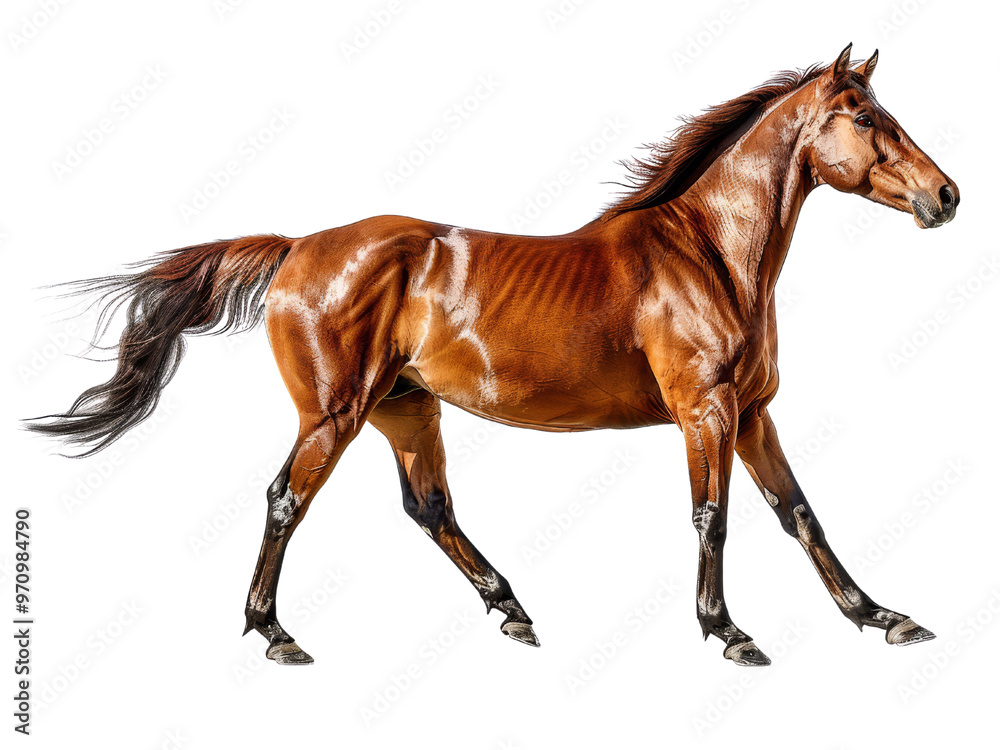 Realistic horse image on transparent background. Ai generated. Realistic horse image on transparent background. Ai generated.