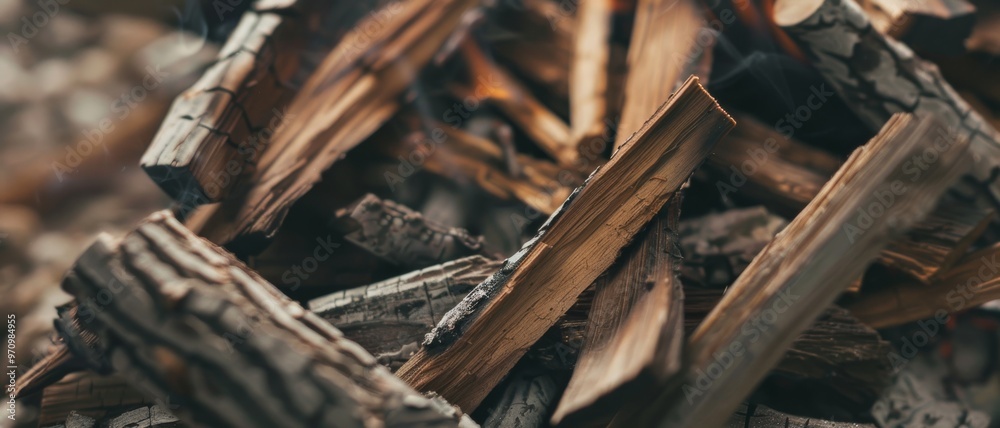 A close-up of firewood neatly stacked, showcasing the intricate textures and patterns of wood grains and bark. A close-up of firewood neatly stacked, showcasing the intricate textures and patterns of wood grains and bark.