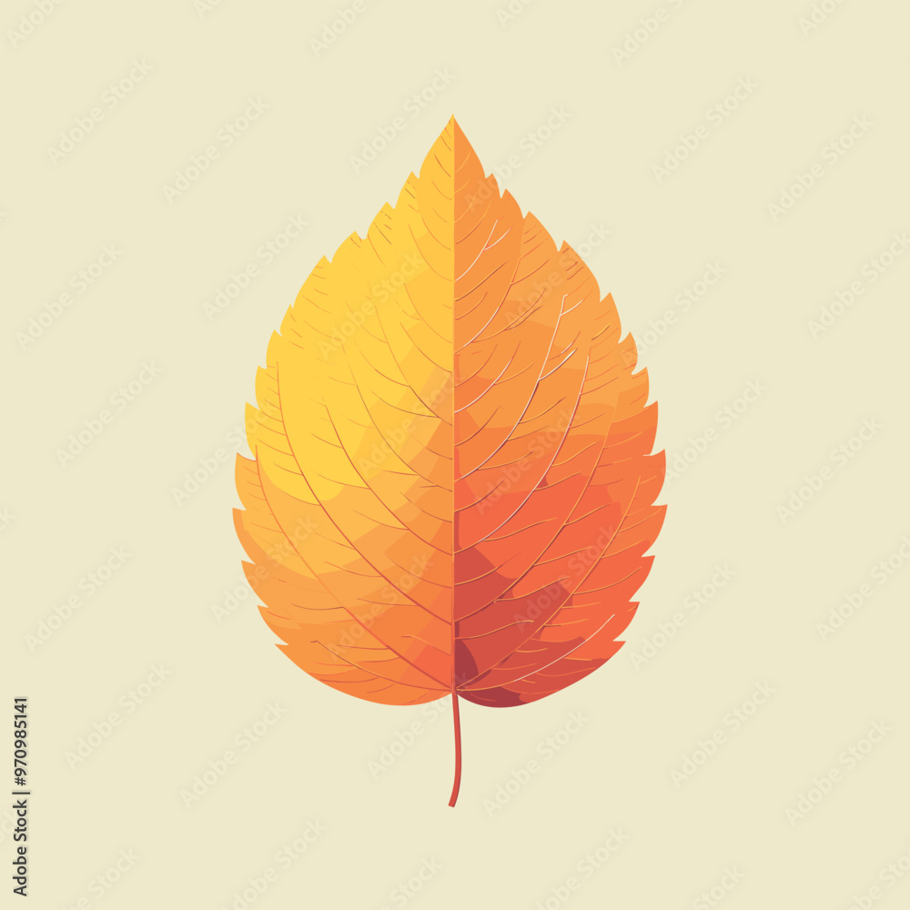 Illustrated autumn leaf design with warm orange and yellow tones on a soft background Illustrated autumn leaf design with warm orange and yellow tones on a soft background