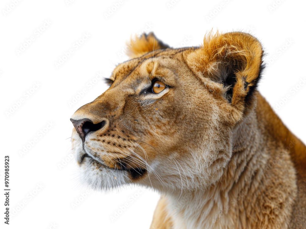 Naklejka premium Realistic lion image on transparent background. Ai generated.