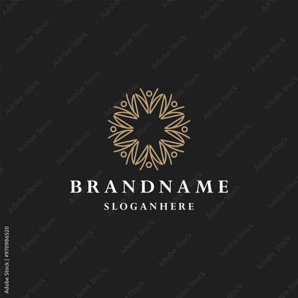 Fototapeta premium Star Flower logo icon design template vector illustration