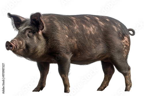 Realistic Pig image with a transparent background. Ai generated.