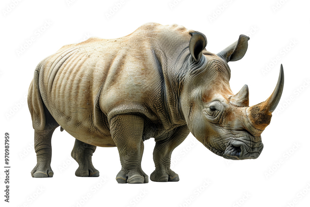 Realistic Rhino image with a transparent background. Ai generated. Realistic Rhino image with a transparent background. Ai generated.