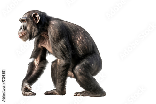 Realistic monkey image with a transparent background. Ai generated.