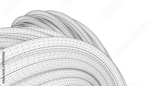 abstract buildings, architectural drawing 3d