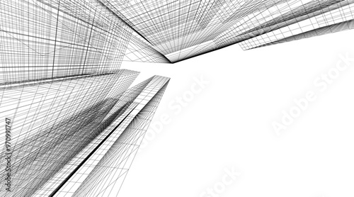 architecture building vector 3d rendering