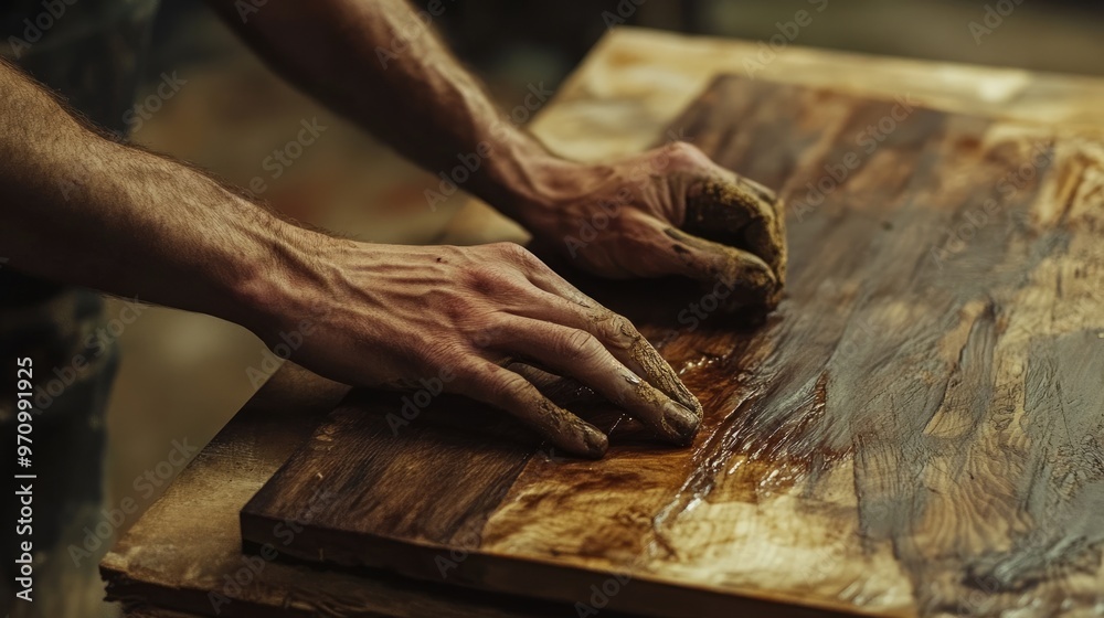 Applying Wood Stain with Bare Hands Applying Wood Stain with Bare Hands