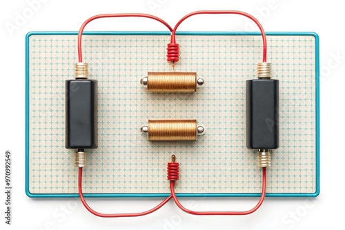 A schematic diagram illustrates a parallel circuit with three resistors connected between a power source and ground, demonstrating current division and equal voltage distribution. photo