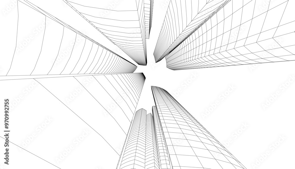 Architectural drawing. Futuristic background vector illustration Architectural drawing. Futuristic background vector illustration