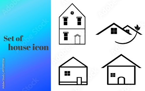 Set of house icon and logo isolated from white background!