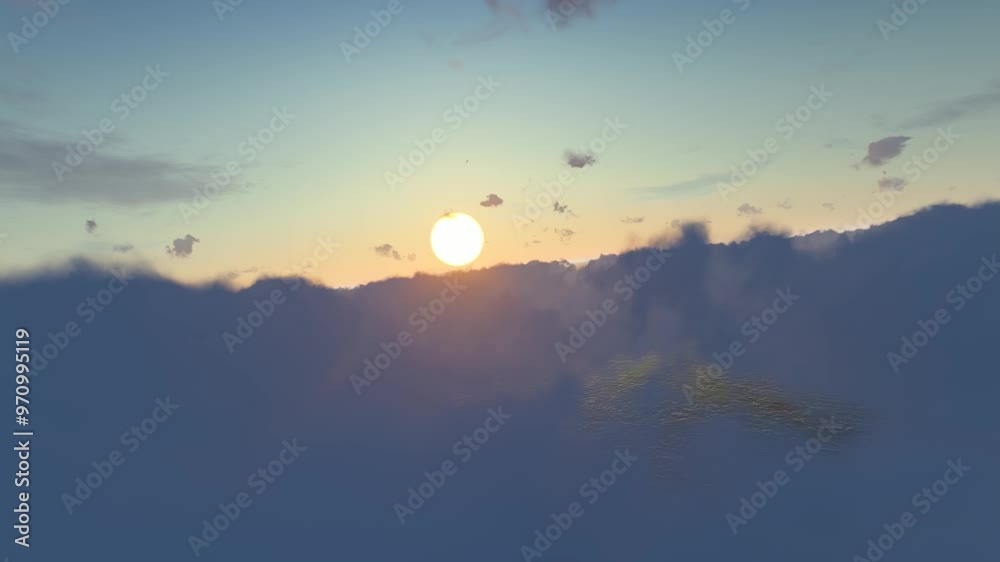 The sun rises over the sea of ​​clouds