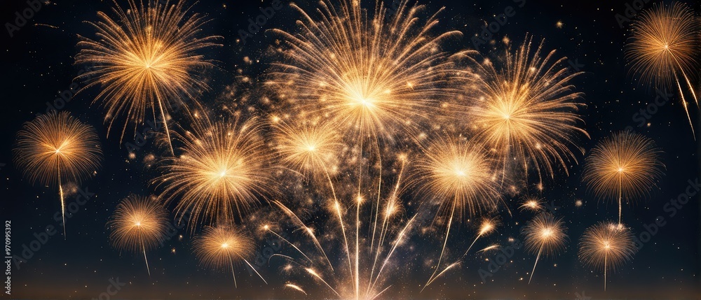 Fototapeta premium Golden Fireworks Display