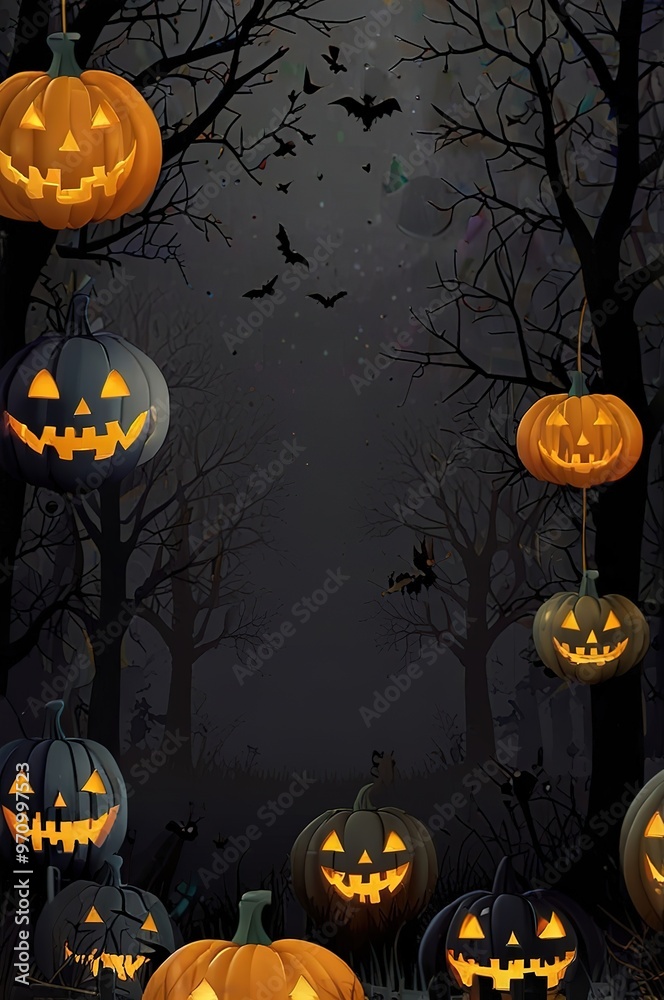 Fototapeta premium halloween background with pumpkin