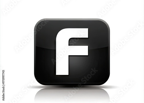 A sleek and modern black square logo with a white letter "F" and rounded edges, isolated on a white background, symbolizing social networking.