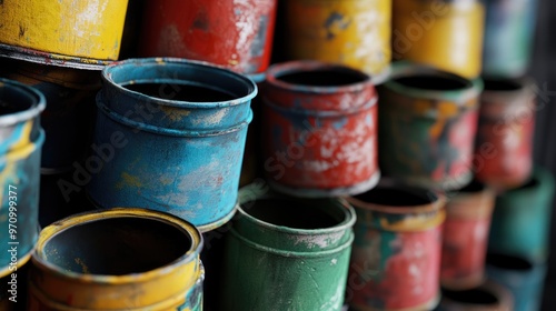 Stacked Vintage Paint Cans