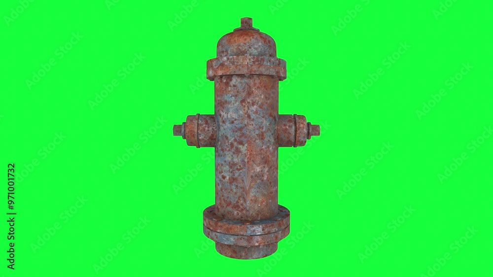3D render of a rusty fire hydrant on a green backdrop 3D render of a rusty fire hydrant on a green backdrop