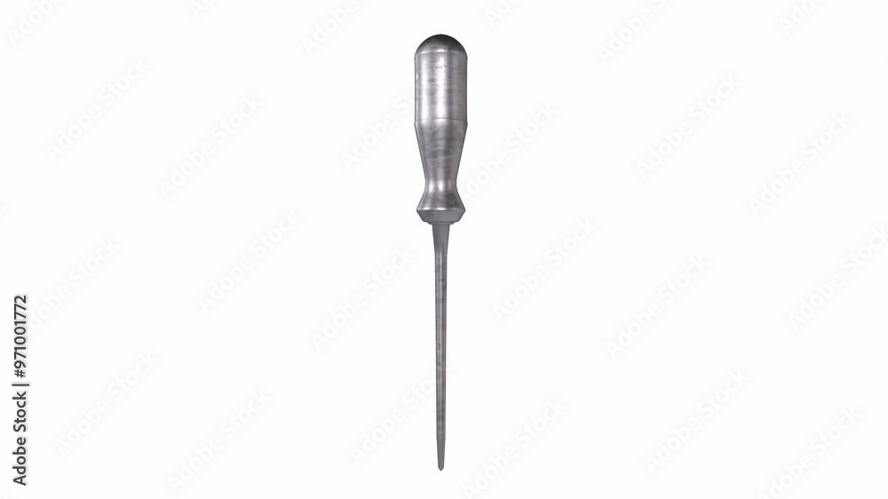 3D rendering of a stainless steel screwdriver on a white background 3D rendering of a stainless steel screwdriver on a white background