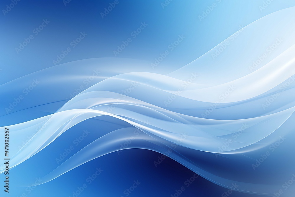 Fototapeta premium Abstract blue and white background with smooth lines.