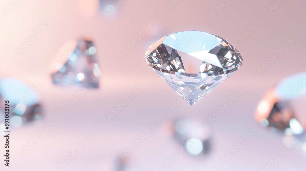 A stunning collection of floating diamonds, showcasing their brilliance against a soft, blurred background for an elegant touch. A stunning collection of floating diamonds, showcasing their brilliance against a soft, blurred background for an elegant touch.