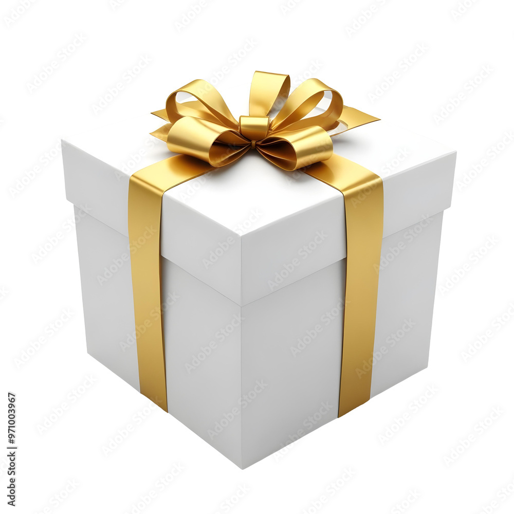 White gift box with bow isolated on transparent background. White gift box with bow isolated on transparent background.