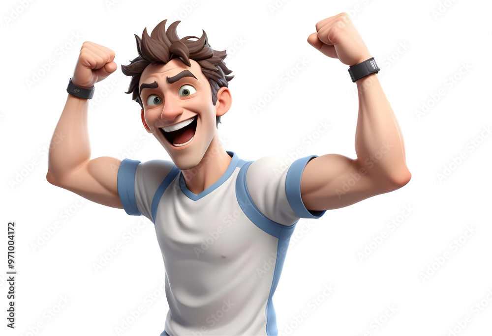 Cheerful young man with arms raised isolated on transparent background. Cheerful young man with arms raised isolated on transparent background.